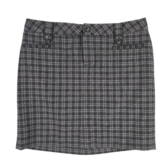 Eddie Bauer Plaid Wool Blend Mini Skirt - Picture 1 of 7